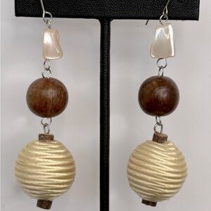 🚨3 for $15🚨 Shell, Wood and Fabric Dangle Earrings